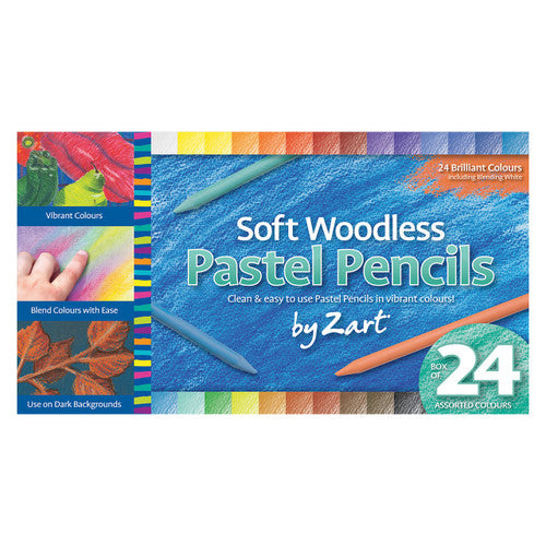 Zart Soft Woodless Pastel Pencils Pack of 24