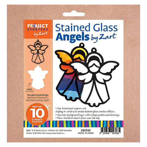 Stained Glass Angels Pack of 10