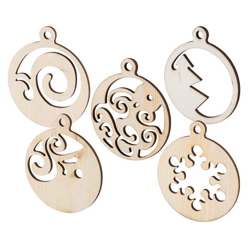 Zart Wooden Christmas Baubles Assorted Pack of 20