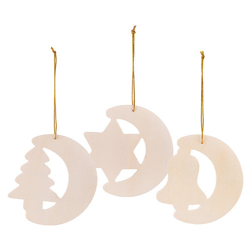 Zart Wooden Christmas Shapes Pack of 12