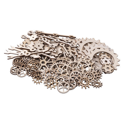 Zart Wooden Gears and Cogs Assorted Pack of 100