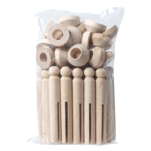Zart Wooden Peg and Stand 9.5cm Pack of 24