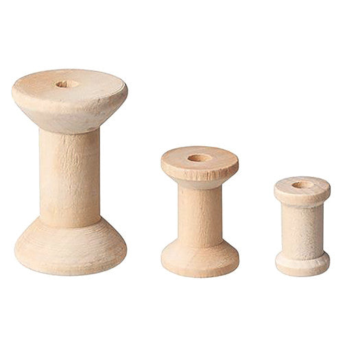Zart Wooden Spools Natural Assorted Pack of 50