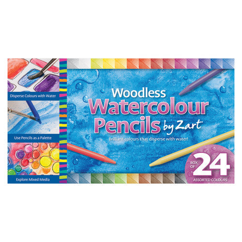 Zart Woodless Watercolour Pencils Pack of 24