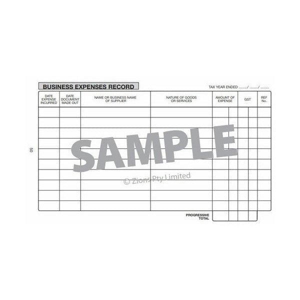 Zions Pocket Vehicle Log and Expenses Record Book