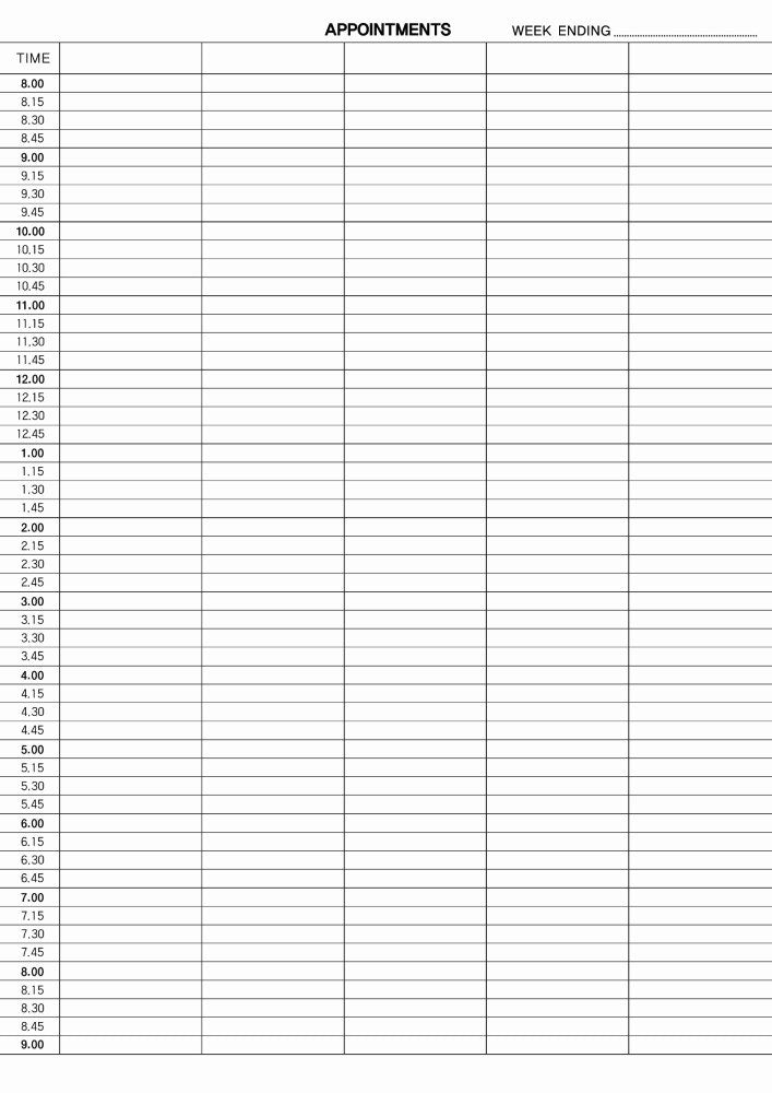 Zions 1/4 Hour Appointment Book 300 x 215mm 8am to 9pm