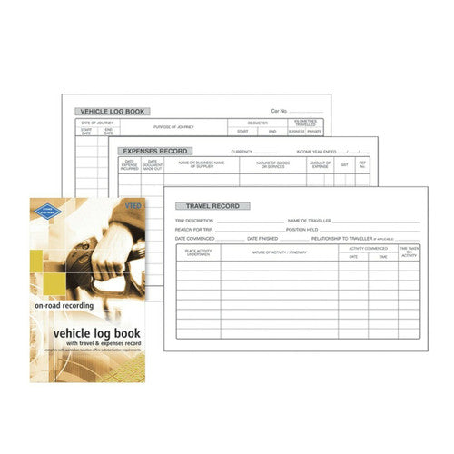 Zions Combined Vehicle Log Travel and Expenses Record Book