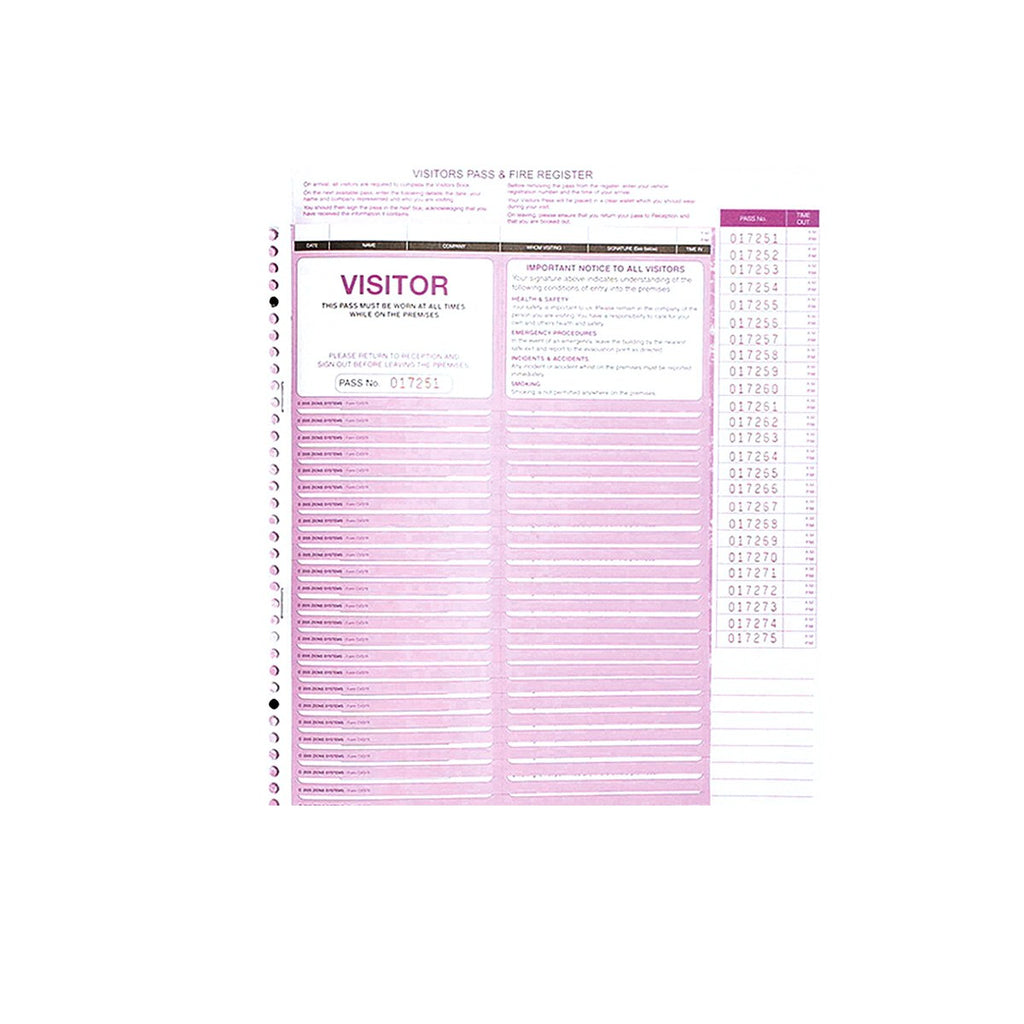 Zions Corporate Visitors Security Format Register Refill
