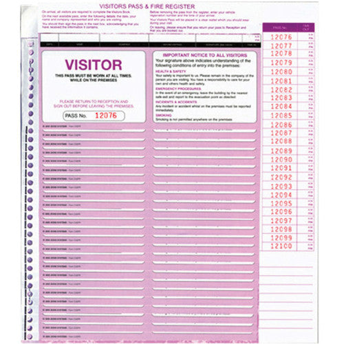 Zions Corporate Visitors Security Format Register Refill