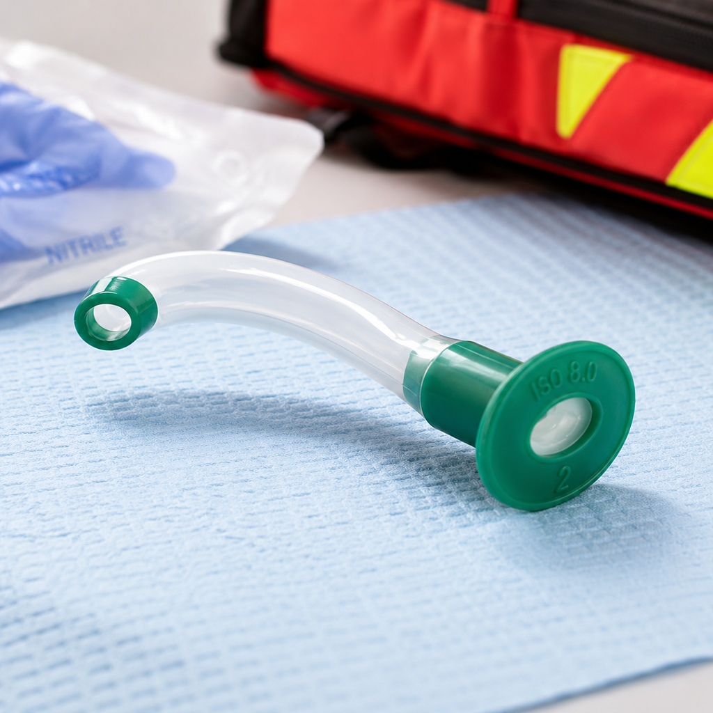 AeroRescue Green Small Non-Sterile Guedel Airway Size 2 ISO 8.0