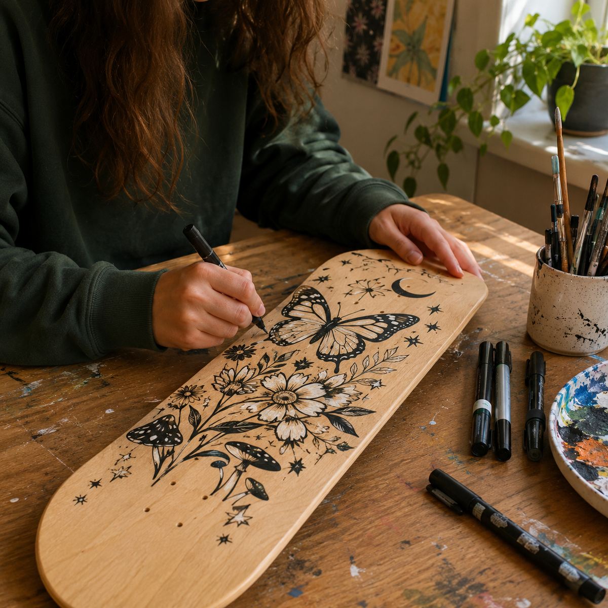 Design Your Own Rideable Skateboard Deck Blank 31 x 8 Inch Canadian Maple