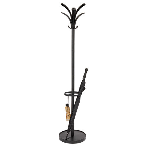 Alba Brio Coat Rack Black with Integral Umbrella Stand