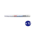Uni Paint PX-21 Permanent Marker 1.2mm Bullet Tip White Box of 12