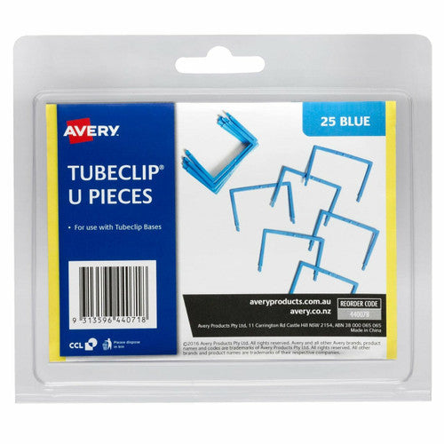 Avery Blue Tubeclip U Piece Only 25 Pack