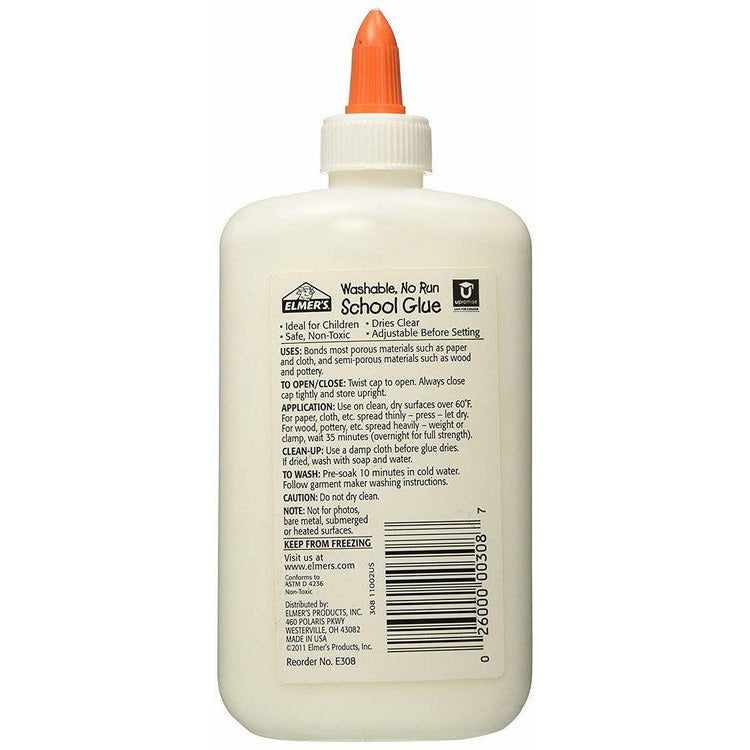 Elmers E308 School Glue 225ml Bottle Box of 6