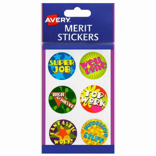 Avery Merit Stickers Bright 30mm Diameter 96 Pack