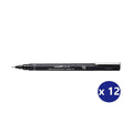 Uni Pin Fineliner 0.9mm Black Box of 12