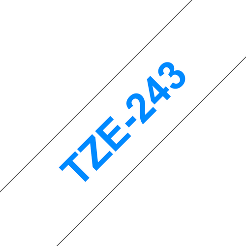 Brother TZe-243 Laminated Label Tape 18mm Blue on White