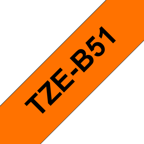 Brother TZe-B51 Fluorescent Label Tape 24mm Black on Fluoro Orange