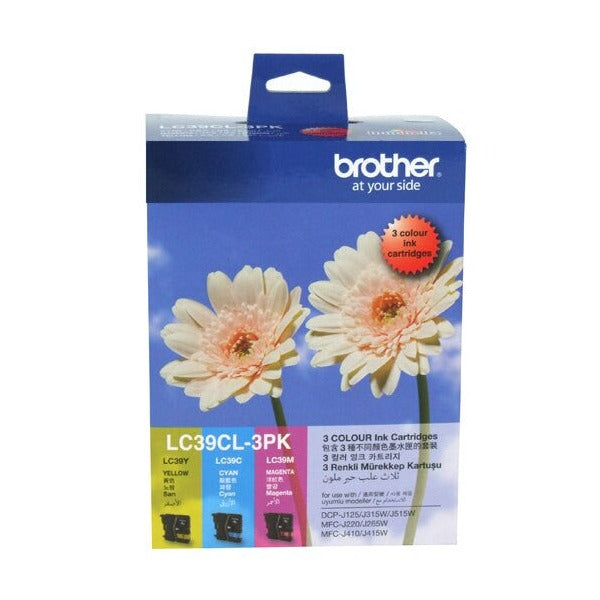 Brother LC39CL3PK Ink Cartridge Triple Pack Cyan Magenta Yellow 260 Pages Each
