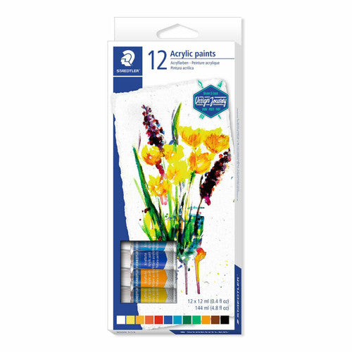 Staedtler Acrylic Paint 12ml Tubes Assorted Box 12 8500 C12