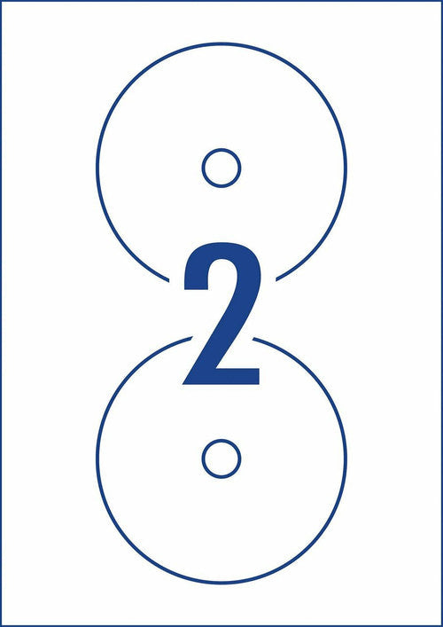 Avery White Full Face CD Labels L7676 50 Pack 117mm Diameter 2UP