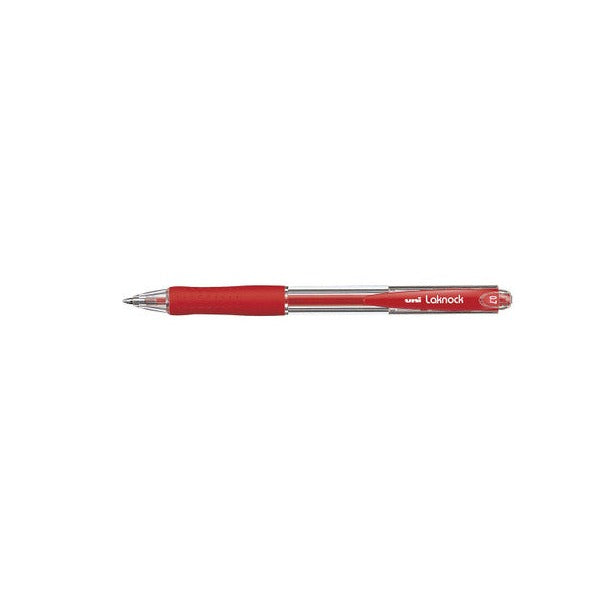 Uni Laknock SN-100 Retractable Ballpoint Pen 0.7mm Red Box of 12
