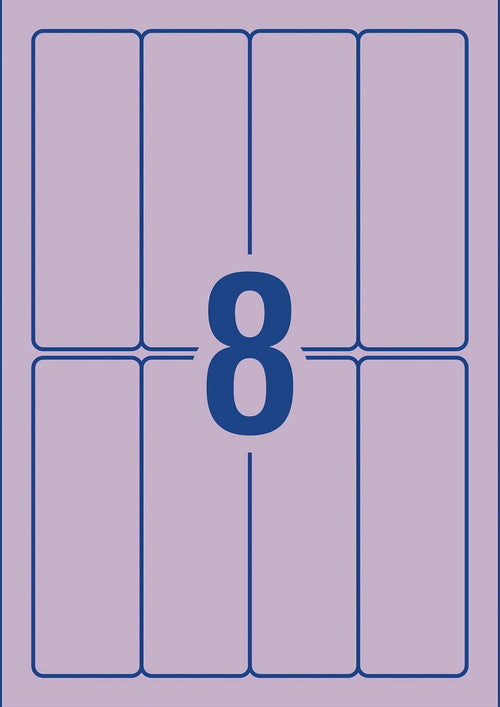 Avery Lavender Purple Coloured Labels 94 x 32mm Pack 80