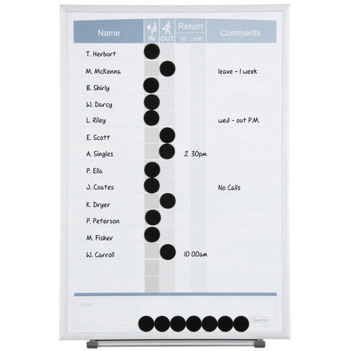 Quartet Matrix In-Out Whiteboard 410 x 280mm