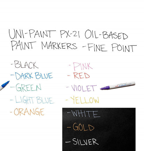 Uni Paint PX-21 Permanent Marker 1.2mm Bullet Tip Yellow Box of 12