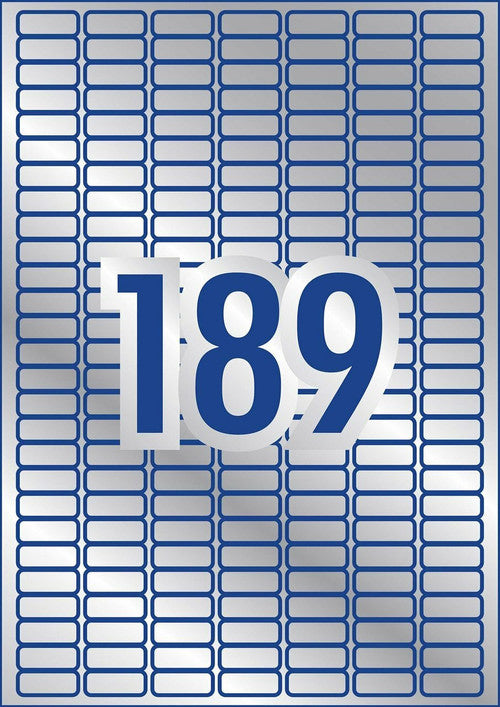 Avery Silver Heavy Duty Labels L6008 25.4 x 10mm 189UP 3780 Labels