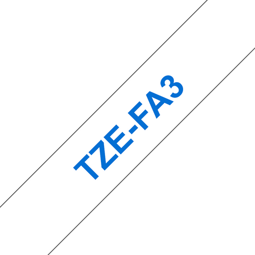 Brother TZe-FA3 Iron On Fabric Tape 12mm Blue on White
