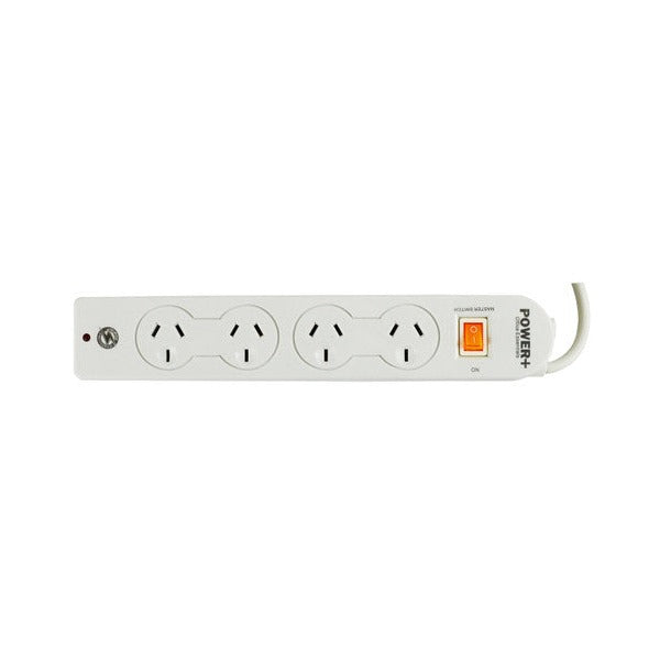 Italplast Power Board 4 Outlet with Master Switch Surge and Overload White