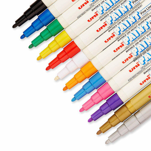 Uni Paint PX-21 Permanent Marker 1.2mm Bullet Tip White Box of 12