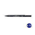 Uni Pin Fineliner 0.5mm Drawing Pen Black Box of 12