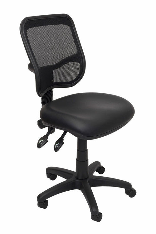 Rapidline EM300 Medium Mesh Back Operator Chair Black PU