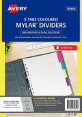 Avery Multi-Coloured Rewritable Index Dividers 5 Tab
