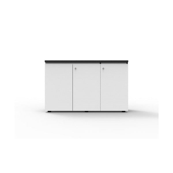 Rapidline Deluxe Infinity Swing 3 Door Cupboard 1200 x 450 x 730mm Natural White / Black