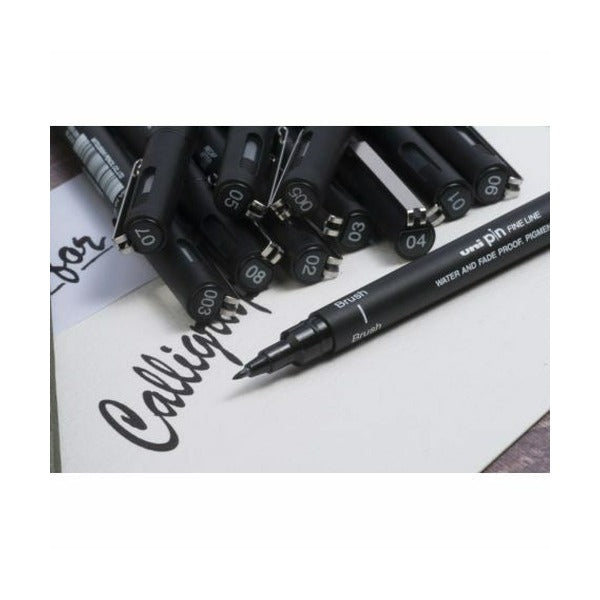 Uni Pin Fineliner Drawing Pen Black Wallet Set of 12