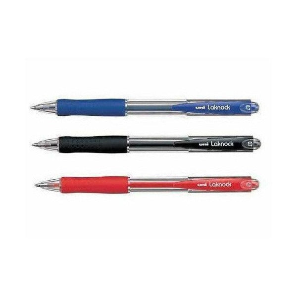 Uni Laknock SN-100 Retractable Ballpoint Pen 0.7mm Blue Box of 12