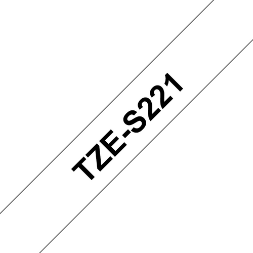 Brother TZe-S221 Strong Adhesive Label Tape 9mm Black on White