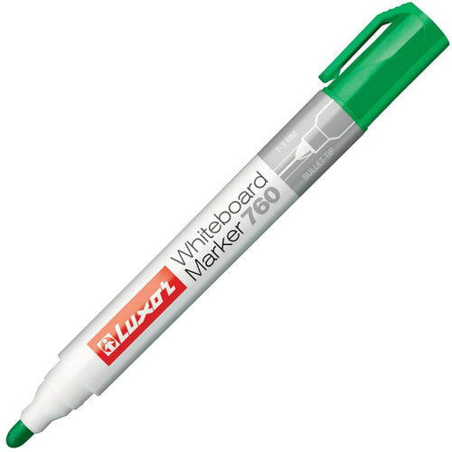 Luxor Non-Permanent Whiteboard Marker Bullet Green Box of 10