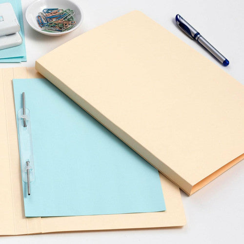 Avery Buff Spiral Spring Action File Plain Foolscap 326gsm 25 Pack