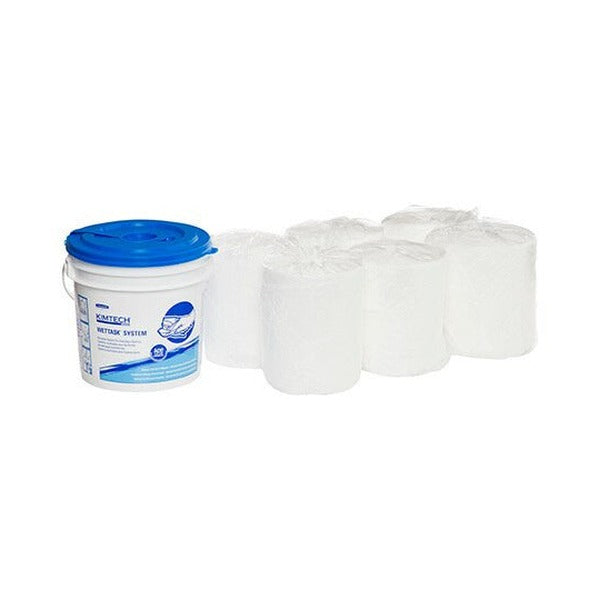 Kimtech Wettask Meltblown Sanitising Wipes Bucket White 90 Sheets Carton of 6