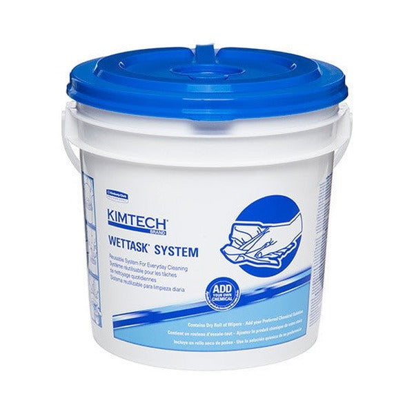 Kimtech Wettask Meltblown Sanitising Wipes Bucket White 90 Sheets Carton of 6