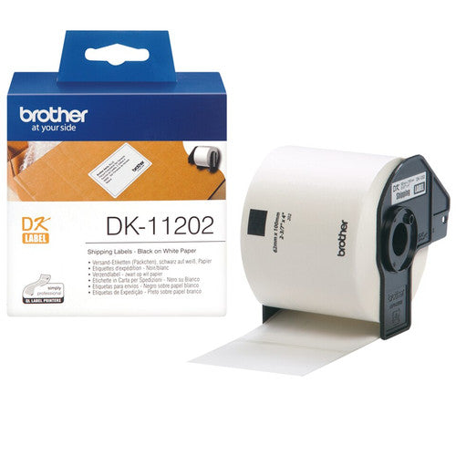 Brother DK-11202 62mm x 100mm Black on White Shipping Label Roll