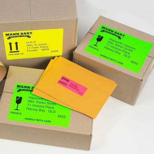Avery Fluoro Orange High Visibility Shipping Labels L7163FO 99.1 x 38.1mm 14UP 350 Pack