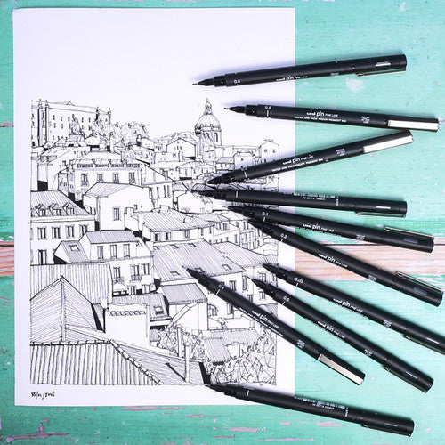 Uni Pin Fineliner 0.1mm Sepia Box of 12
