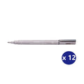 Uni Pin Brush Tip Fineliner Light Grey Box of 12