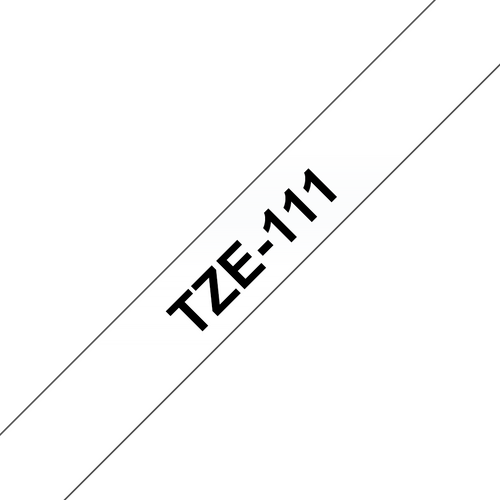 Brother TZe-111 Laminated Label Tape 6mm Black on Clear